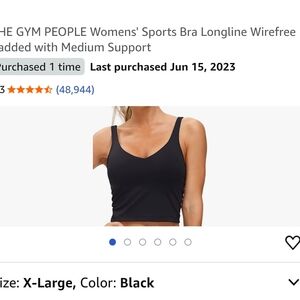 Women's Black Sports Bra  X 2
